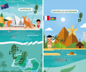 Carte aux couleurs des Jeux du Pacifique